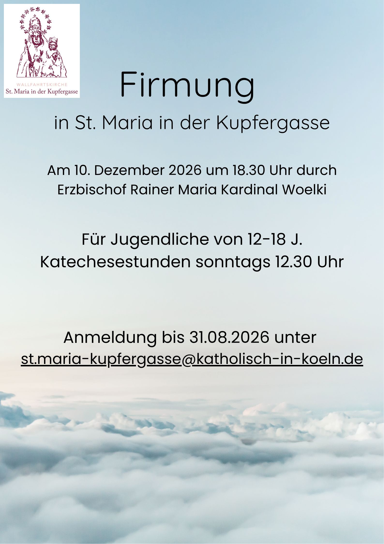 Firmung in St. Maria in der Kupfergasse